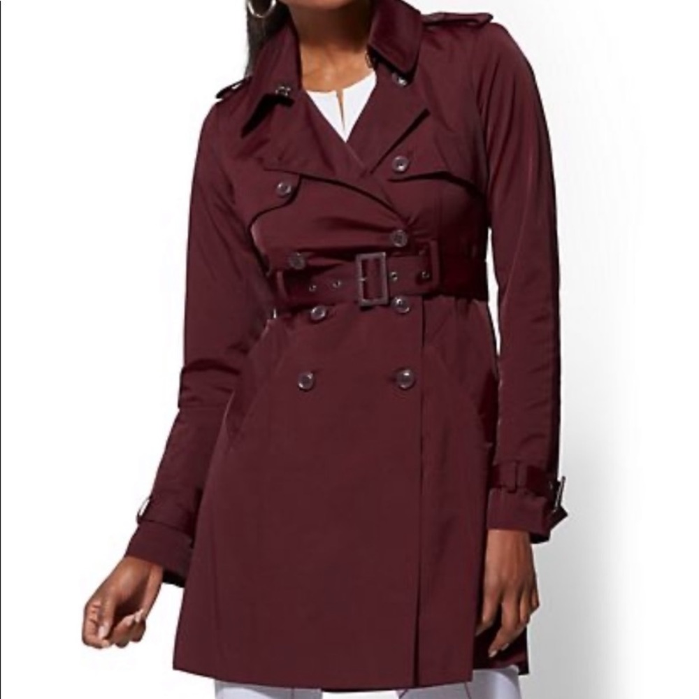 New York and company belted trench coat